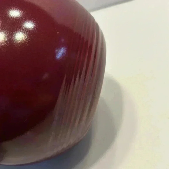 Vintage burgundy Homer Laughlin Harlequin Ball Pitcher - Picture 3 of 7